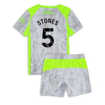 Billige Fotballdrakt Manchester City John Stones #5 Replika Tredjedraktsett Barn 2025-26 Kortermet (med bukser)